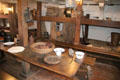 Table & benches below deck at Dunbrody Famine Ship. New Ross, Ireland.