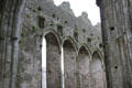 Cathedral nave arches at Rock of Cashel. Cashel, Ireland.