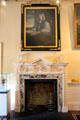 Thomas Milles, Bishop of Waterford portrait over Irish chimneypiece at Bishop's Palace. Waterford, Ireland.
