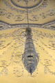 Sculpted Georgian plaster ceiling decoration with Waterford chandelier at Christ Church Cathedral. Waterford, Ireland.