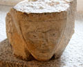 Stone sculpture of human face at Desmond Castle. Newcastle West, Ireland.