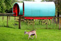 Horse drawn wagons used by the group known as Travellers at Bunratty Castle & Folk Park. County Clare, Ireland