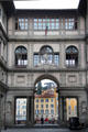Bridging floors which join the two long wings of Uffizi Gallery beside River Arno. Florence, Italy.