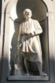 Statue of Donatello in exterior niche of Uffizi Gallery. Florence, Italy.