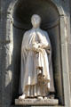 Statue of Andrea Orgagna in exterior niche of Uffizi Gallery. Florence, Italy.