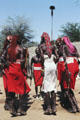 Samburu tribal dancers do traditional jump step. Kenya.