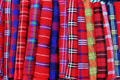 Masai blankets at a crafts market. Kenya.
