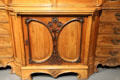 Detail of walnut & oak bookcase in Art Nouveau style at National Museum of History & Art. Luxembourg, Luxembourg.