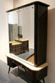 Mirrored wardrobe made of beech wood, glass, Formica & aluminum from Germany & likely purchased at Europa-Möbel at National Museum of History & Art. Luxembourg, Luxembourg.