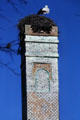 Chellah minaret topped by stork nest. Rabat, Morocco.