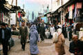 Pedestrians & market activity in Rabat Medina. Rabat, Morocco.