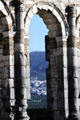 Detail of Roman stone arch at Volubilis. Morocco.