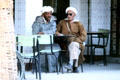 Men in tea shop in El Kélàa des M'gouna. Morocco.