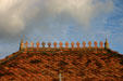 Pottery tile roof from historical tile industry of Martinique. Trois Islet, Martinique.