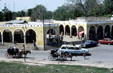 Horse drawn buggies at Izamal market. Mexico.