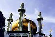 Golden roof of a mosque in Kota Belud on island of Borneo. Malaysia.