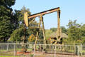 "Nodding donkey" used after WWII when significant oil fields were discovered in the Netherlands at Arnhem Openlucht Museum. Arnhem, Netherlands.