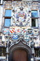 Ornate medieval offices on Oude Delft Canal number 167. Delft, Netherlands.