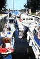 Boats in canal South of Giethoorn. Giethoorn, Netherlands.