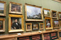 Art gallery with painting hung above pull-out display drawers at Teylers Museum. Haarlem, Netherlands.
