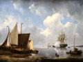 Still water seascape painting Johannes Christiaan Schotel at Teylers Museum. Haarlem, Netherlands.
