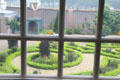 View to garden through multi-paned window. Het Loo, Netherlands.