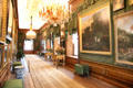 Picture gallery displaying some of Prince Willem's large painting collection. Het Loo, Netherlands.