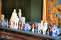 Miniature Delft & other objects on mantel in one of Princess Mary's private rooms. Het Loo, Netherlands.