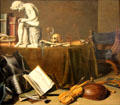 Vanitas still life with the Spinario painting by Pieter Claesz at Rijksmuseum. Amsterdam, NL.