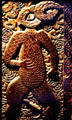 Maori carved relief from Rotorua. New Zealand.