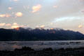 Dusk over the mountains in Kaikoura. New Zealand.