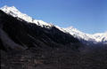 Field of rock debris dropped by glacier at base of Mount Cook. New Zealand.