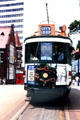 Decorated antique street car in Christchurch. New Zealand.