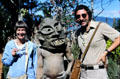 Visitors with mudmen. Papua New Guinea.