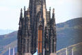Spire detail of The Hub on Royal Mile from Edinburgh Castle. Edinburgh, Scotland.