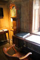 Longcase clock by James Nicoll of Canongate inside later case at Museum of Edinburgh. Edinburgh, Scotland.