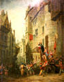 Condemned Covenanters on their way to execution in 1680s in the West Bow, Edinburgh painting at Museum of Edinburgh. Edinburgh, Scotland.