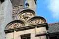 Crest with SR initials atop Lady Stair's House Writers' Museum. Edinburgh, Scotland.
