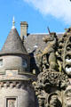Unicorn on Holyrood Palace fountain. Edinburgh, Scotland.