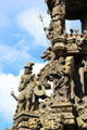 Drummer & reading queen on Holyrood Palace fountain. Edinburgh, Scotland.