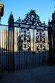 Wrought-iron gate at Holyrood Palace. Edinburgh, Scotland.