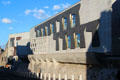 Royal Mile facade of Scottish Parliament. Edinburgh, Scotland.