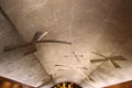 Interior ceiling crosses inspired by Scottish flag at Scottish Parliament. Edinburgh, Scotland.