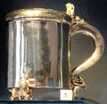 Gilt silver peg tankard by Jan Reimers of Bergen, Norway at National Museum of Scotland. Edinburgh, Scotland.