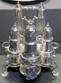 Silver cruet frame by Samuel Wood of London at National Museum of Scotland. Edinburgh, Scotland.