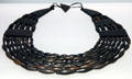 Whitby jet necklace imported into Scotland & found at Balcalk at National Museum of Scotland. Edinburgh, Scotland.