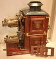 Victorian era double lantern slide projector at National Museum of Scotland. Edinburgh, Scotland.