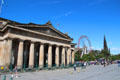 Royal Scottish Academy, Festival Wheel & Scott Monument along Princes Street. Edinburgh, Scotland.
