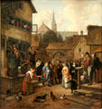 Village Wedding painting by Jan Steen at National Gallery of Scotland. Edinburgh, Scotland.