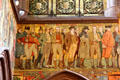 Detail of Raeburn, Scott, Burns, Telford, Watt, et al on frieze by William Hole in main hall at National Portrait Gallery of Scotland. Edinburgh, Scotland.